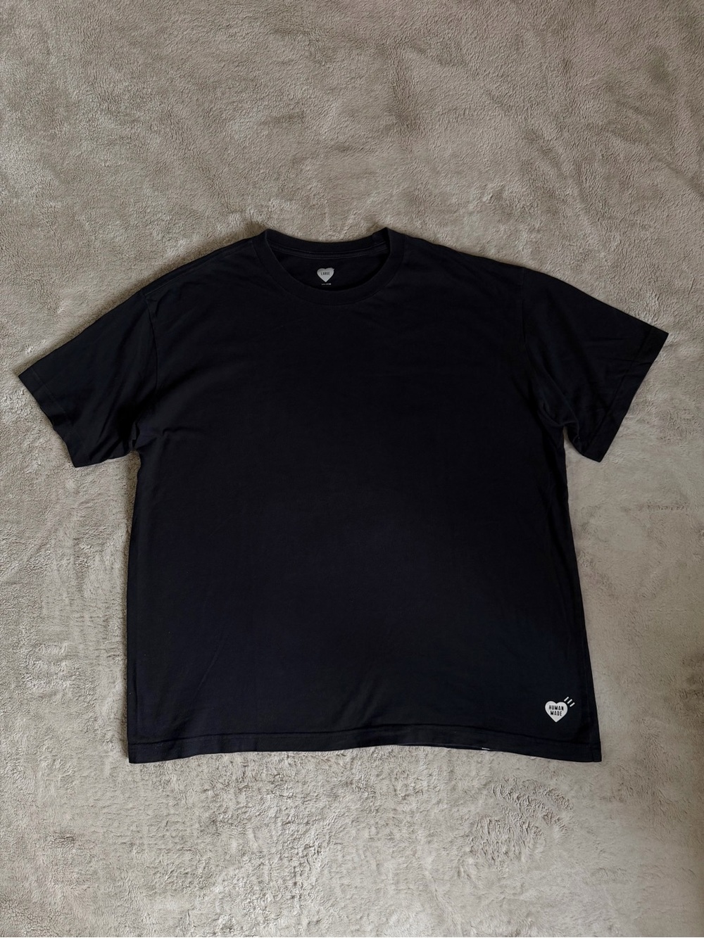 Human Made Blank Black Short Sleeve T-shirt Size Men’s Large Soft Cotton